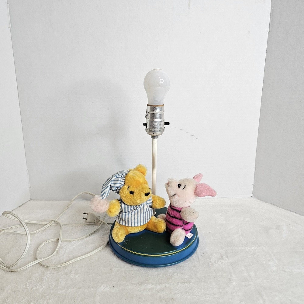 VTG Winnie the Pooh and Piglet Plush Night Light Disney Nursery Lamp
